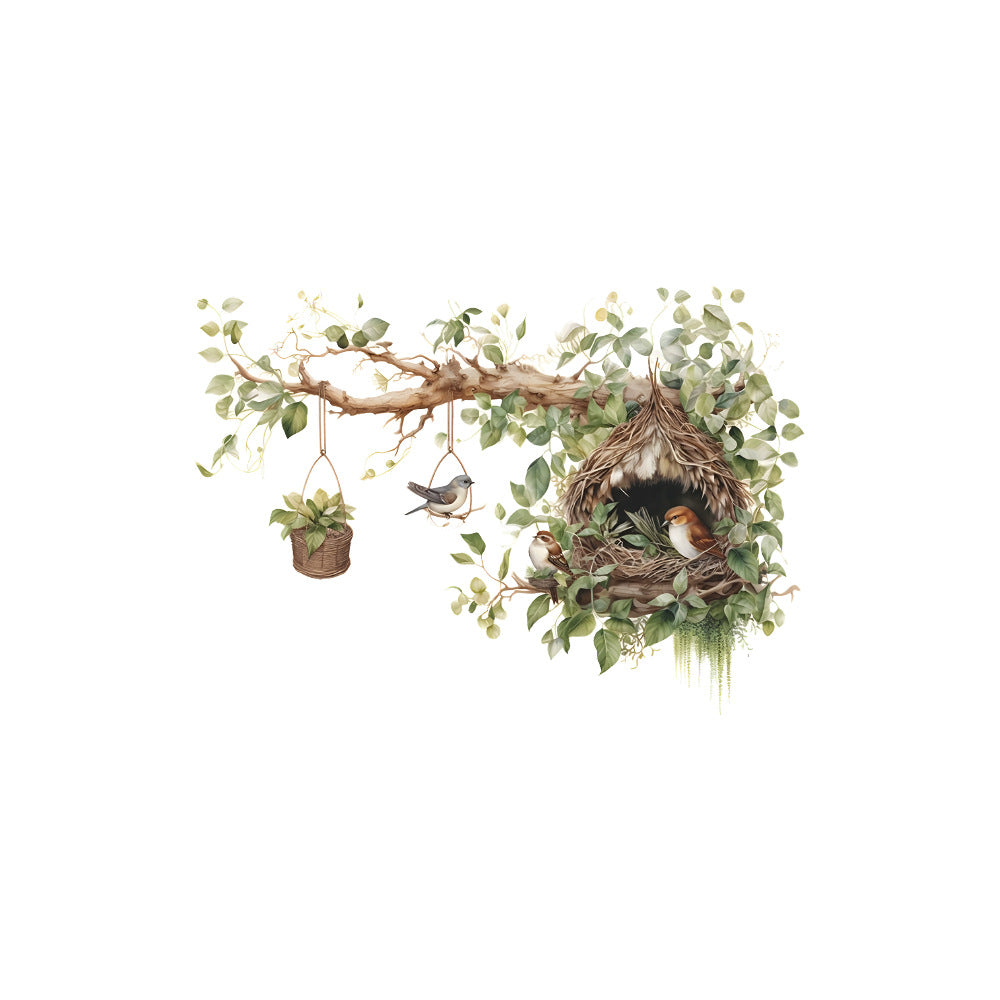 Cute Branch Bird Nest Children's Bedroom Entrance Home Decoration Wall Sticker....